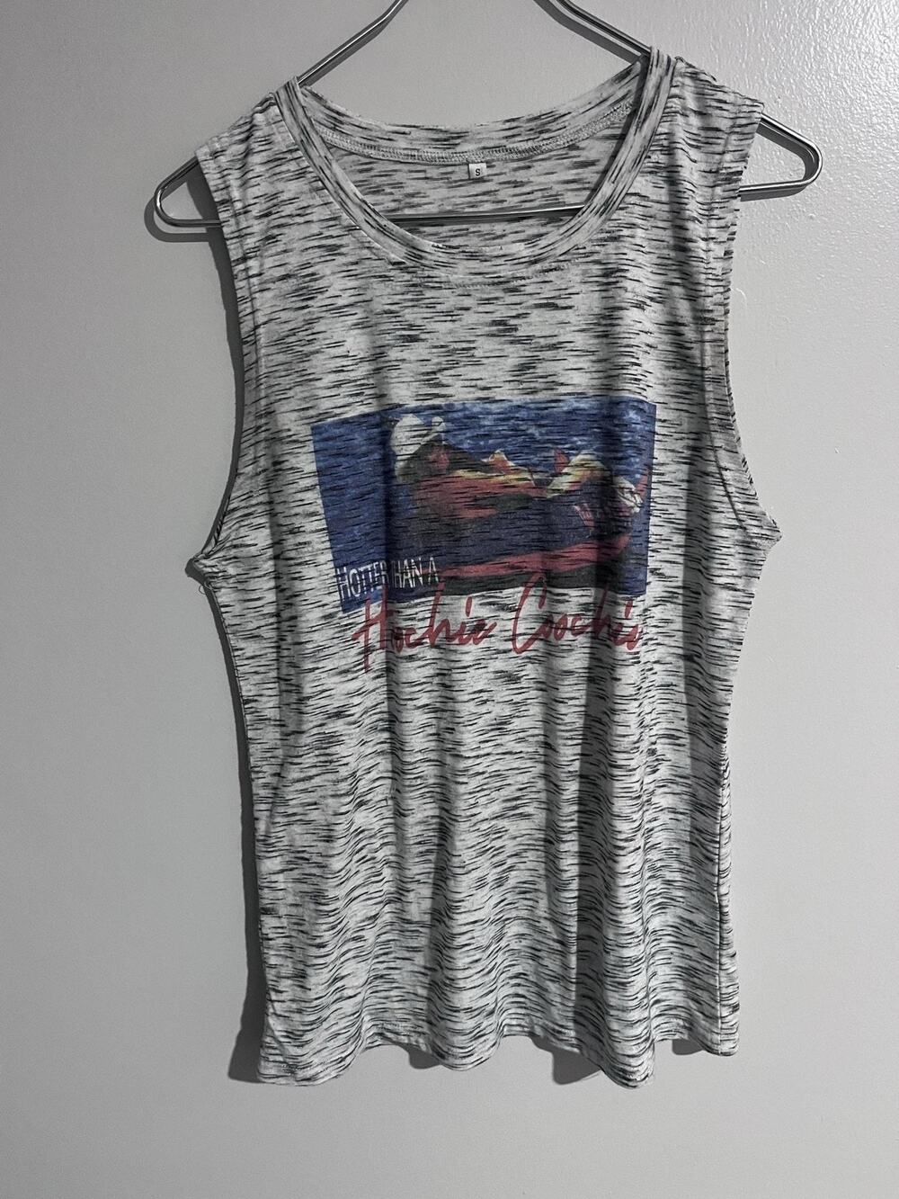 Tank Womens S Gray Striped Rayon Jersey Lightweight Relaxed Casual Summer